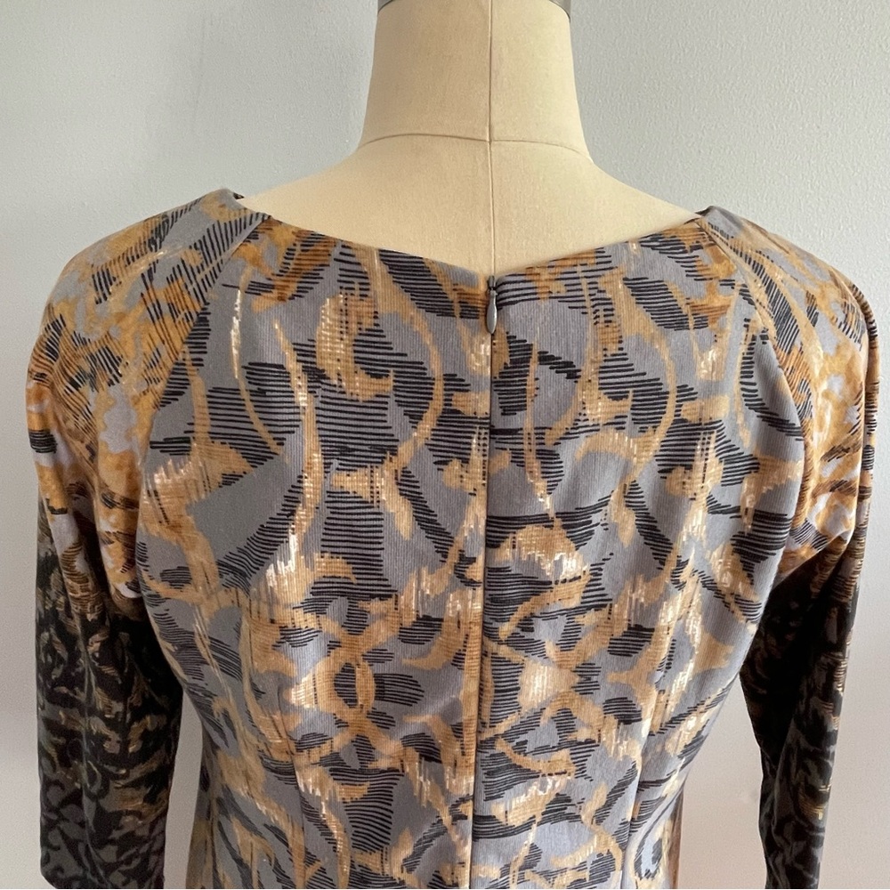 Rabbit Rabbit Rabbit Long Sleeve Dress - Gray and Gold - Picture 5 of 8